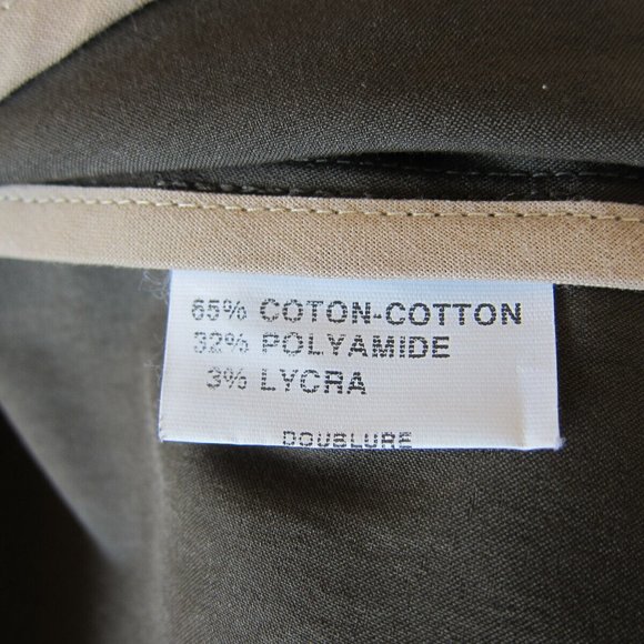 PATRICK MENDES, France, Olive Green Cotton Blend 2 Buttons Blazer - Size 1 - XS - Picture 7 of 8